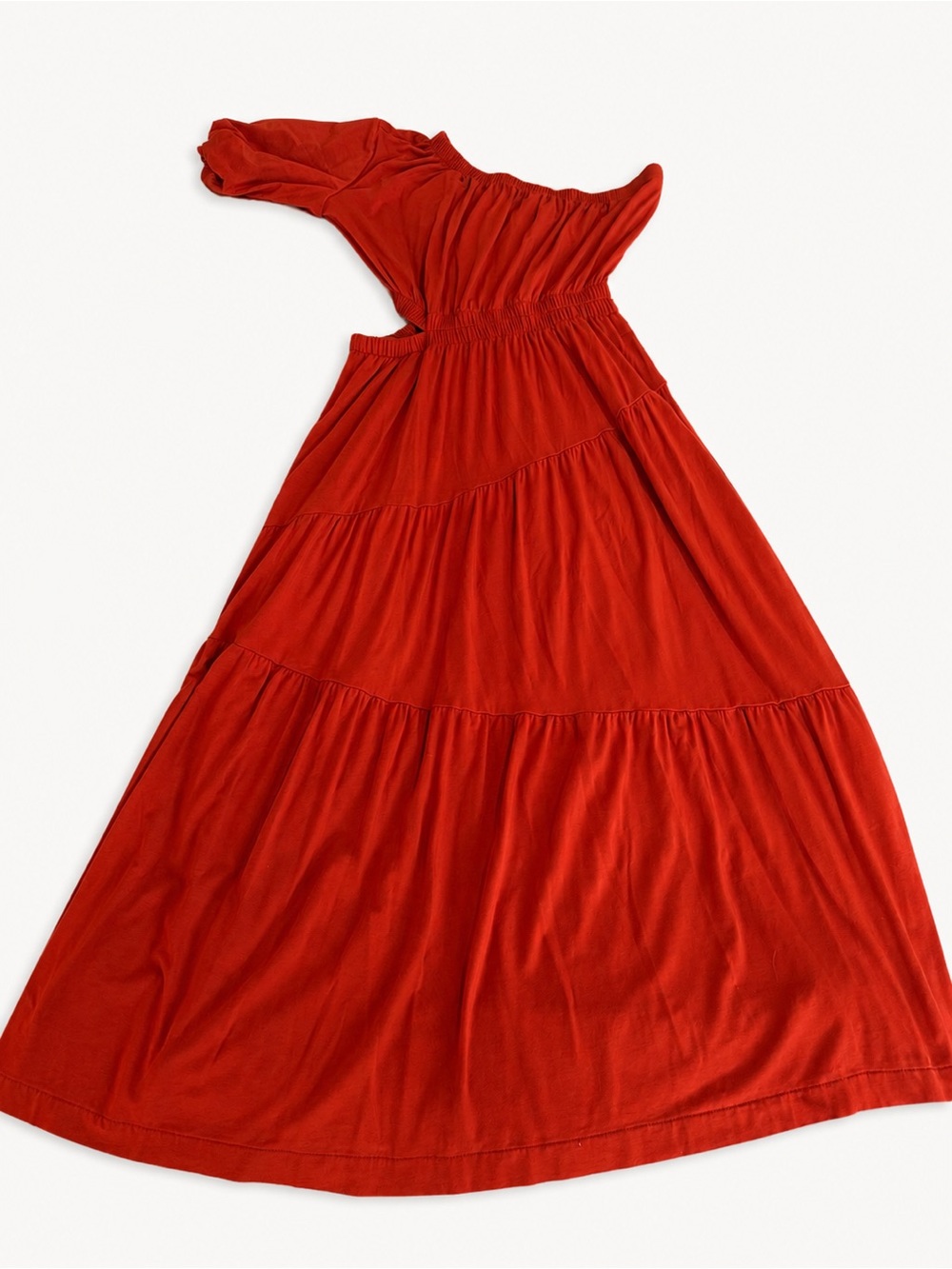 Cuyana Rust One-Shoulder Cutout Maxi Dress - Picture 2 of 3